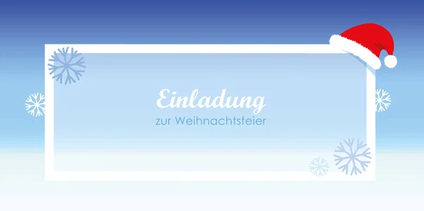 Запрошення різдвяного святкування снігова шапка Миколи — стоковий вектор