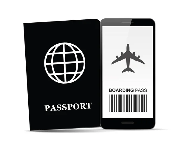 Documento de pasaporte de baording digital — Vector de stock