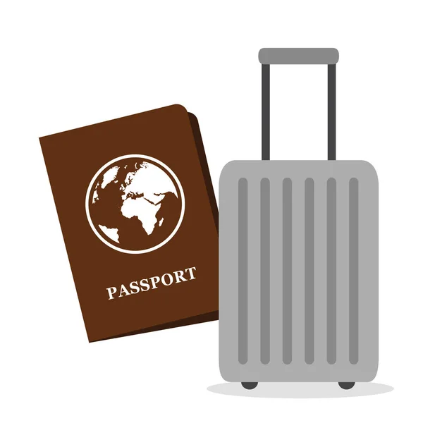 Documento de pasaporte y equipaje — Vector de stock