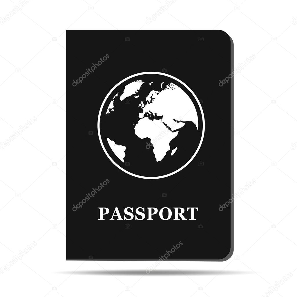 black passport document earth