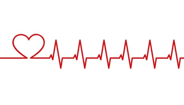 heartbeat love simple red vector illustration EPS10