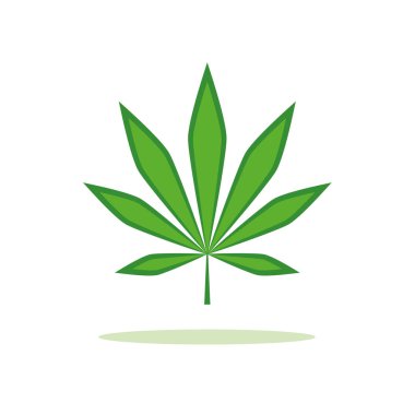 yeşil esrar yaprak basit çizim