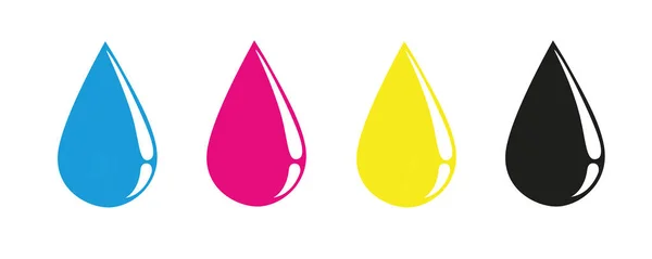 CMYK gotas colores primarios imprimir — Archivo Imágenes Vectoriales