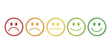 yeşil kırmızı derecelendirme gülen yüzler