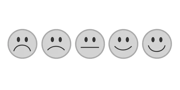 Grey rating smiley faces — Stock Vector