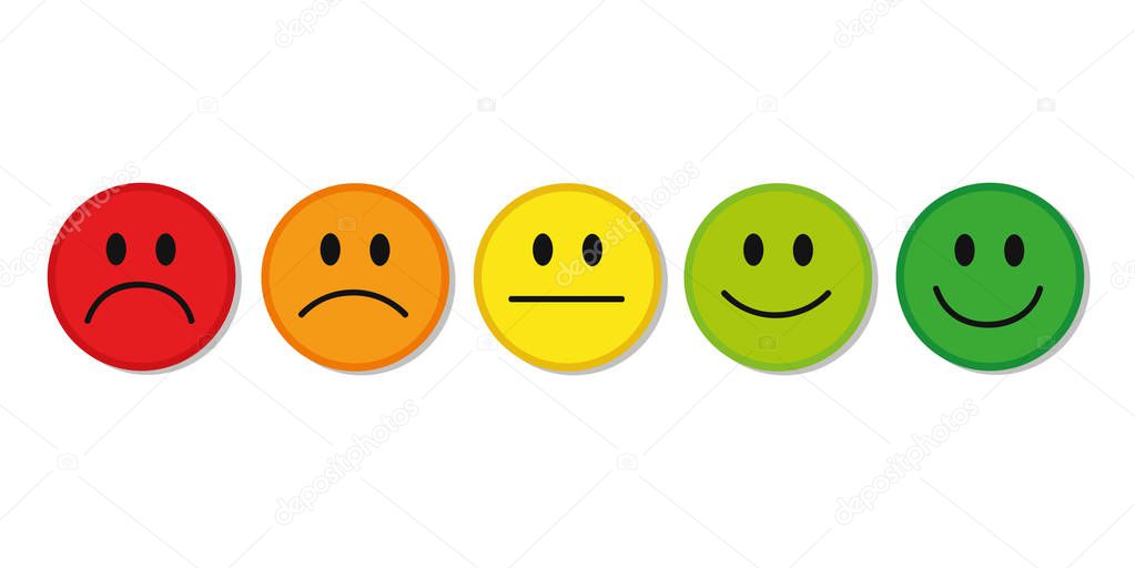 rating smiley faces red to green