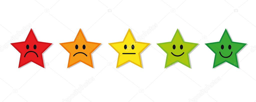 rating stars feedback red to green