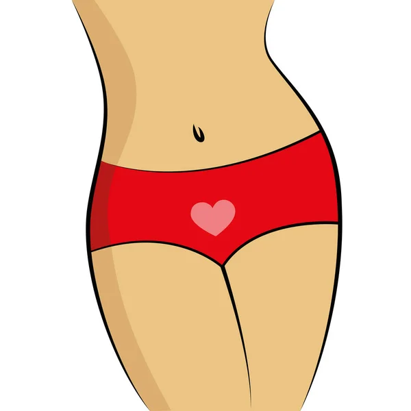 Dibujo de cuerpo femenino hermoso y en forma — Vector de stock