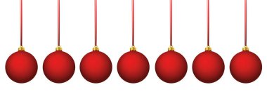 mat kırmızı renkli Noel topları