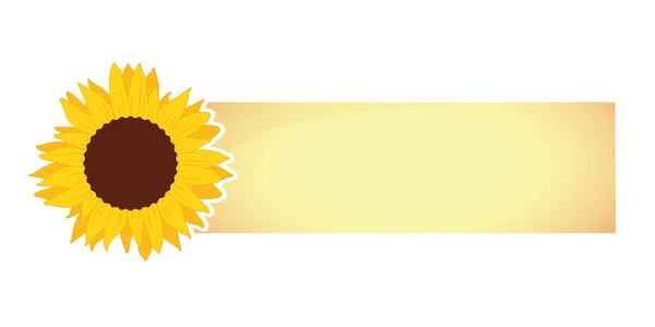 Schöne gelbe Sonnenblumenblüte Note — Stockvektor