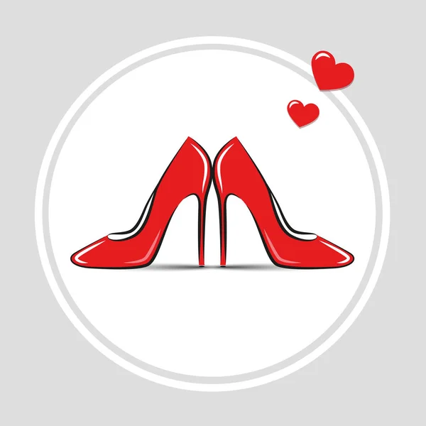 Dam skor röd hög klack mode försäljning — Stock vektor