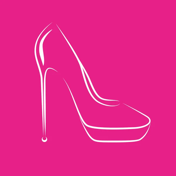 Pink high womens shoe high heel fashion — Stock Vector