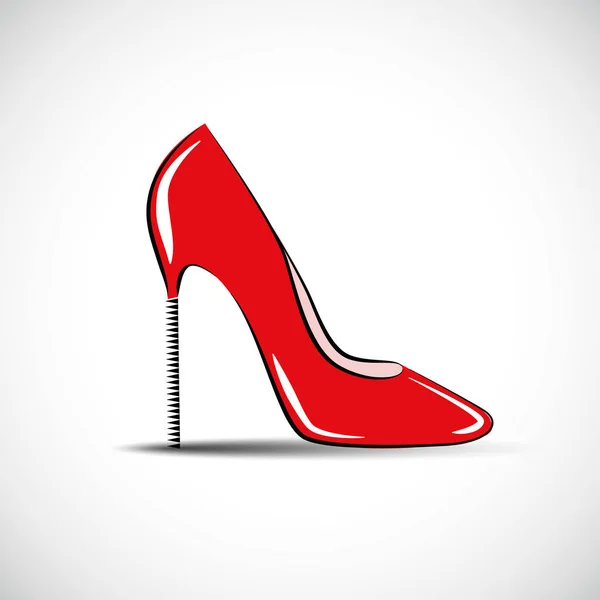 Red high womens shoe high heel fashion — Stock Vector