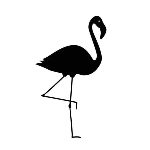 Silhueta flamingo isolada sobre fundo branco — Vetor de Stock