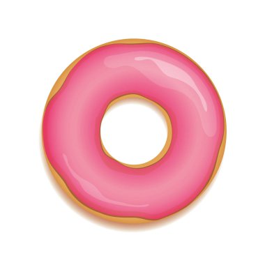 Beyaz arka plan üzerinde izole pembe lezzetli çörek