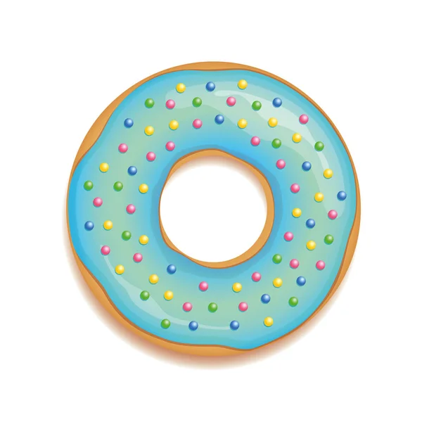 Donut azul aislado sobre fondo blanco — Vector de stock