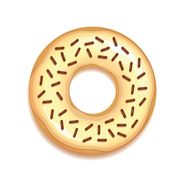 Κρεμώδη ντόνατ που απομονώνονται σε λευκό φόντο — Διανυσματικό Αρχείο