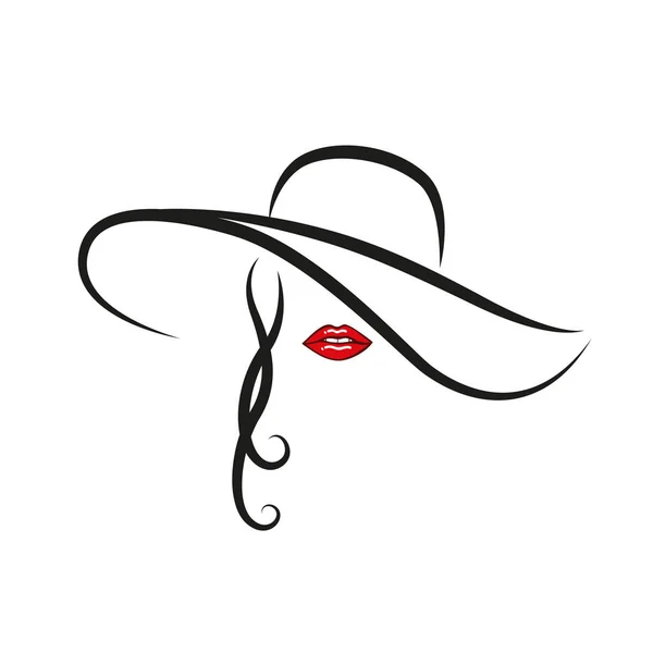 Femme sexy avec cabane et lèvres rouges — Image vectorielle