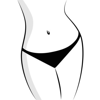 Güzel ve fit kadın vücut siyah ve beyaz