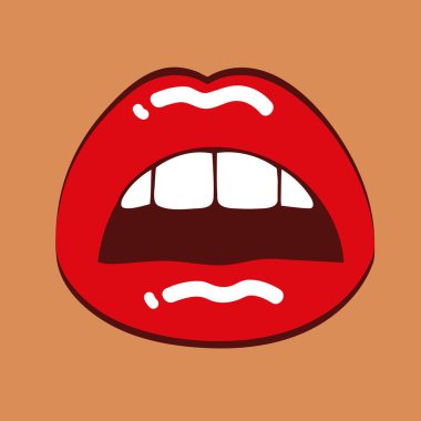 Kadın seksi kırmızı dudaklar