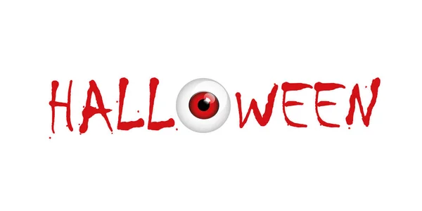 Rouge horreur oeil sur halloween — Image vectorielle