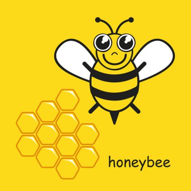 Stilize mutlu küçük bal arısı