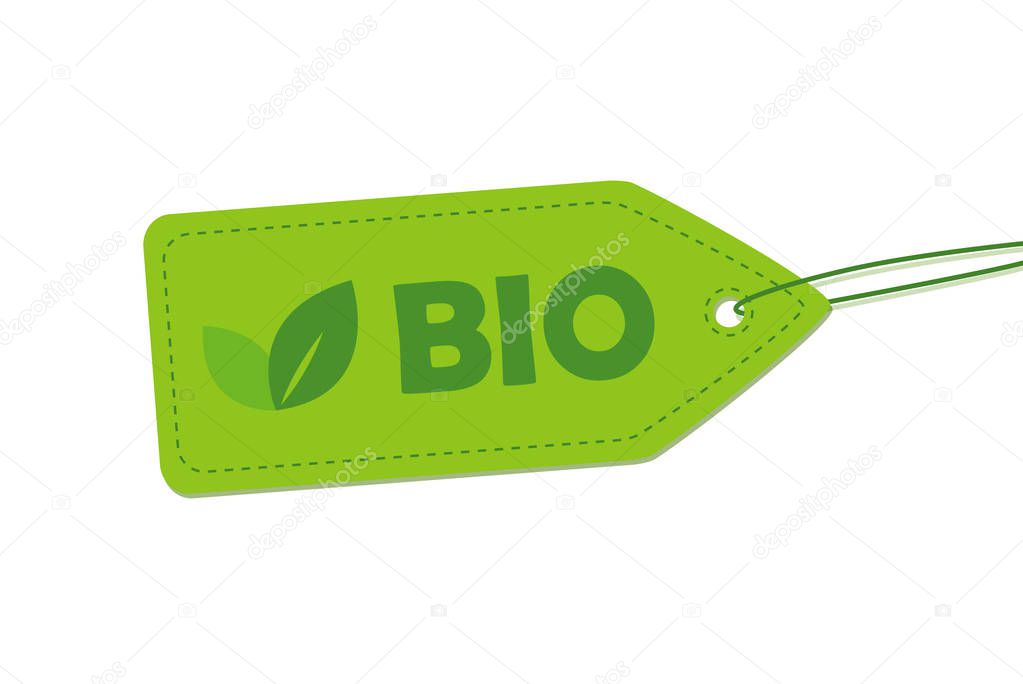green organic paper label bio