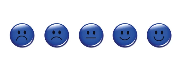 Rating Smiley Faces Blue Vector Illustration Eps10 — Stock Vector