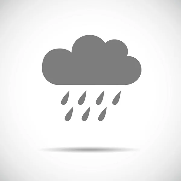 Regenachtige wolk enkel platte pictogram — Stockvector