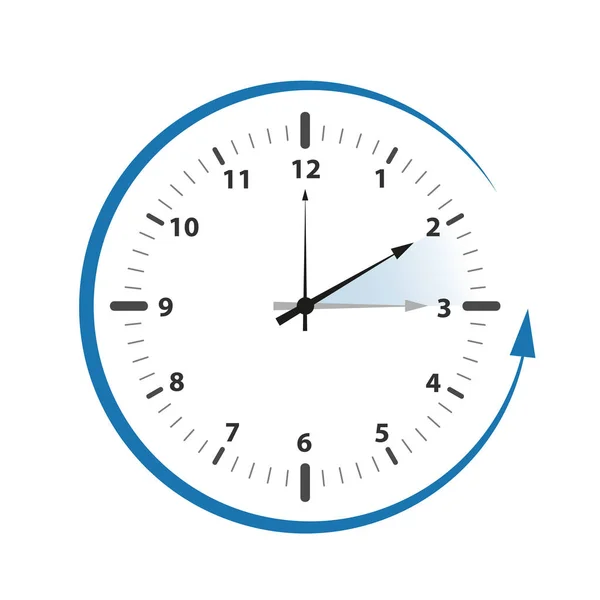 Перемикання годинника на зимові часові номери — стоковий вектор