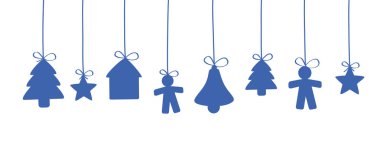 asılı mavi Noel süsleri