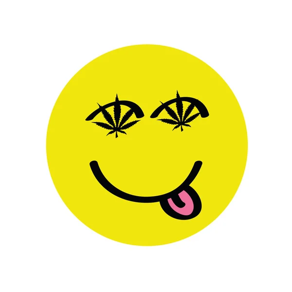 Cannabis ögon gult ansikte — Stock vektor