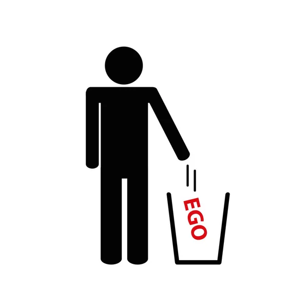 Homme jette l'ego pictogramme — Image vectorielle