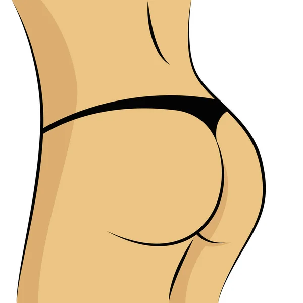Сексуальная женщина задница черного белья — стоковый вектор