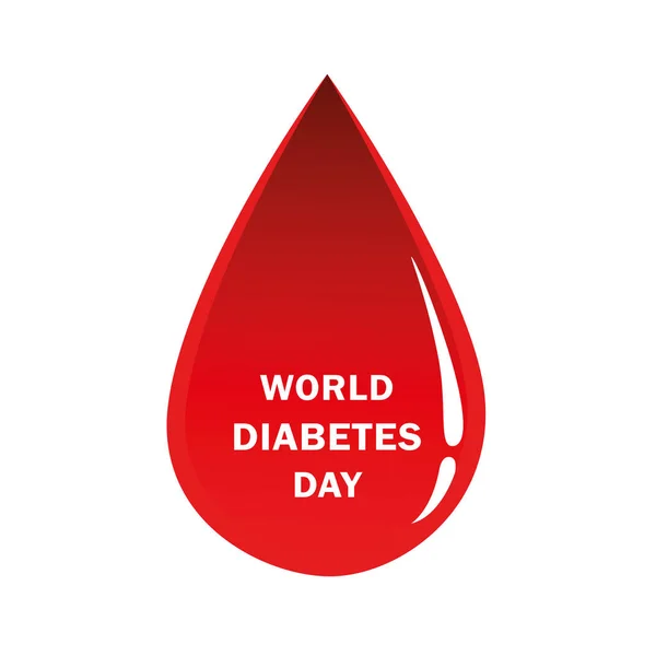 Всесвітній день діабету велике падіння крові — стоковий вектор