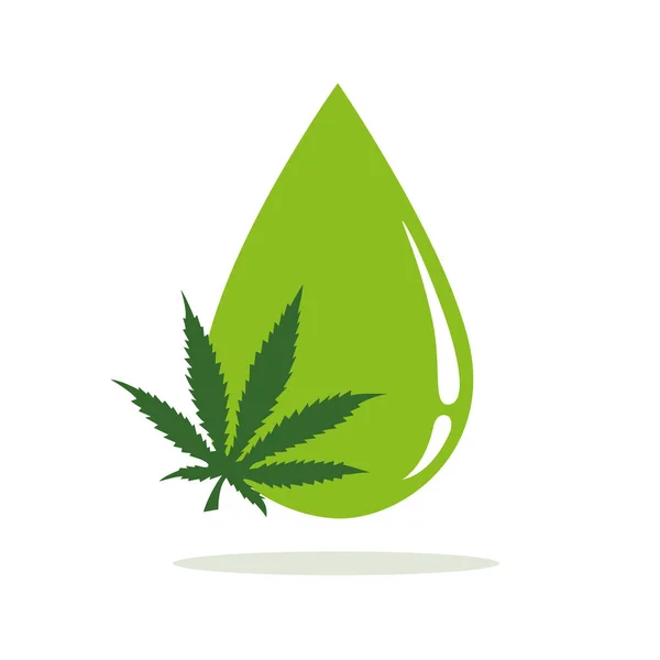 Medicinale cannabis olie groene druppel — Stockvector