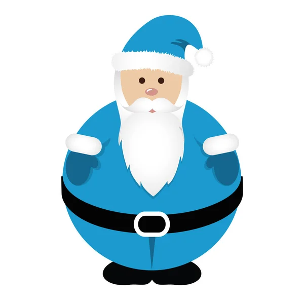 Tlustý Santa Claus v modrých šatech — Stockový vektor