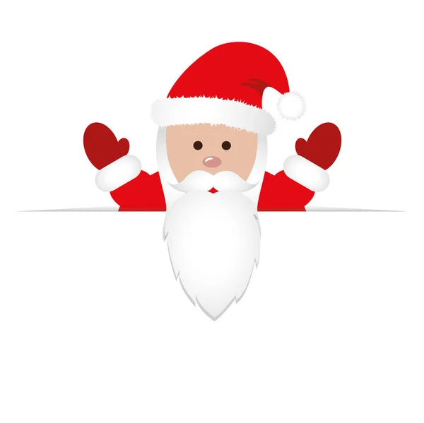 Weihnachtsmann in roter Kleidung winkt — Stockvektor