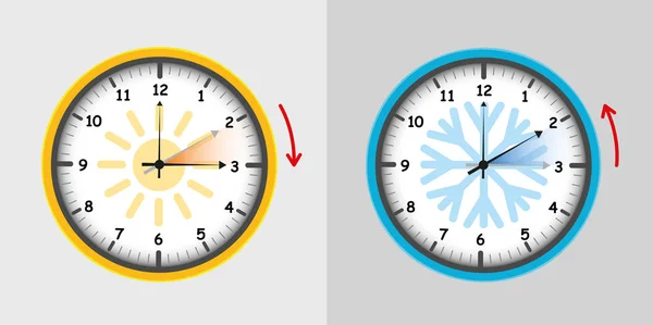 Interruptor Relógio Verão Inverno Ilustração Vetorial Eps10 — Vetor de Stock