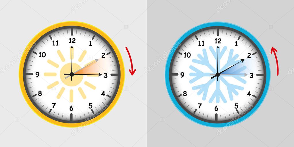 clock switch summer and winter vector illustration EPS10