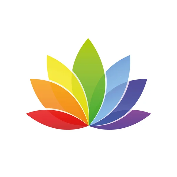 Flores de lótus cores arco-íris —  Vetores de Stock