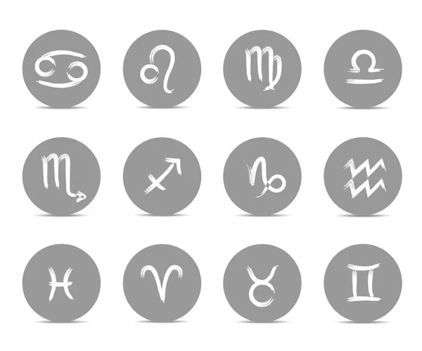 Szary zodiaku horoskop znak stylizowane konspektu — Wektor stockowy