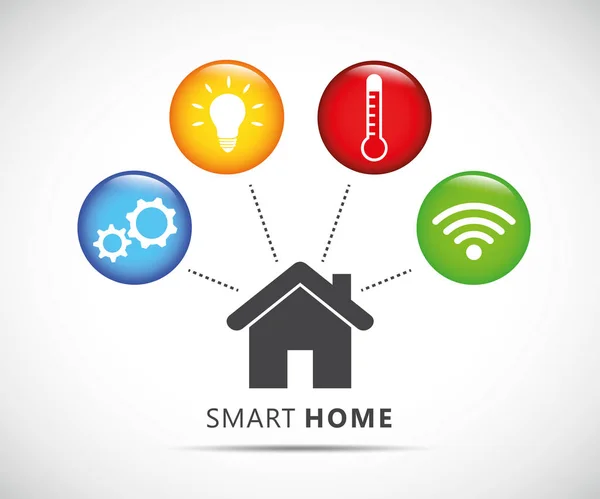 Smart home control concept infografica con sistema tecnologico — Vettoriale Stock