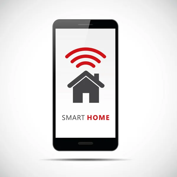 Akıllı ev kontrol kavram smartphone — Stok Vektör