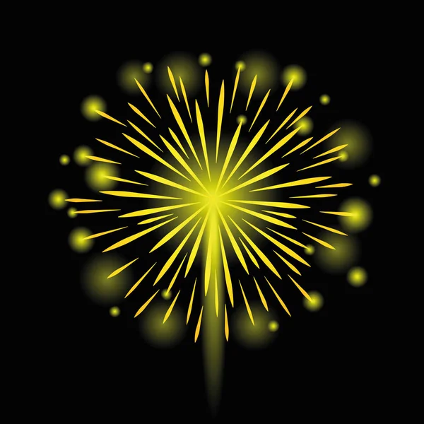 黒の背景に花火の祭典 — ストックベクタ