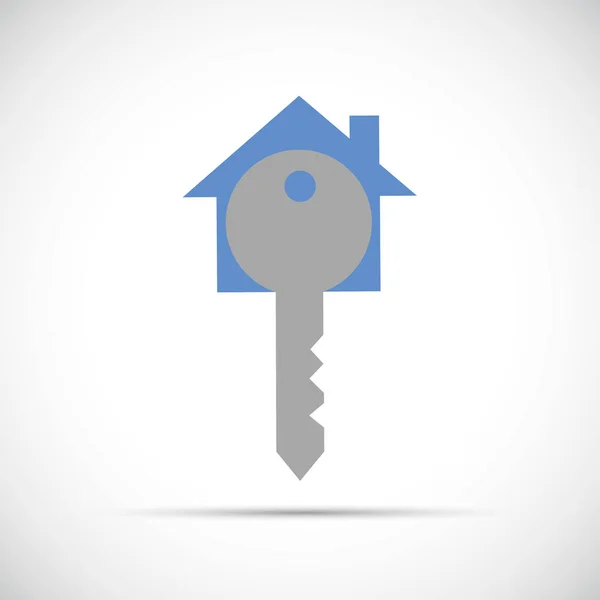 Icona vettoriale chiave della casa blu — Vettoriale Stock
