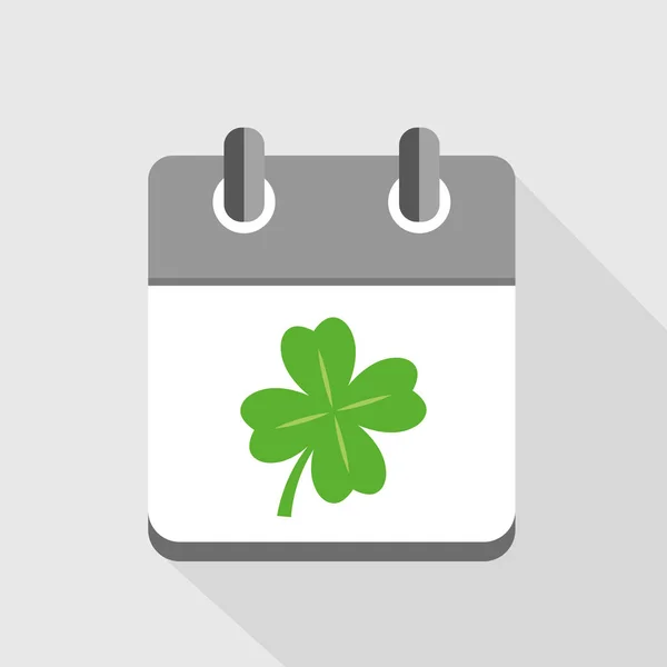 Čtyřlístek zelené v kalendáři — Stockový vektor