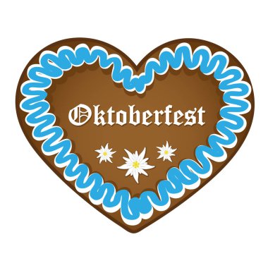 Gingerbread kalp mavi beyaz oktoberfest