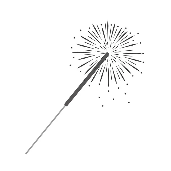 Party sparkler isolated on white background — Stock Vector