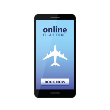 Uçak ve kitap düğmesi ile online cep telefonu uçuş biletleri